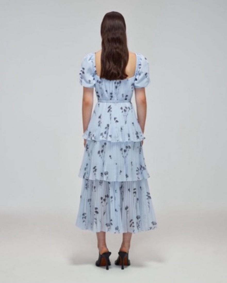 Self Portrait | Blue Floral Midi Dress - Image 2