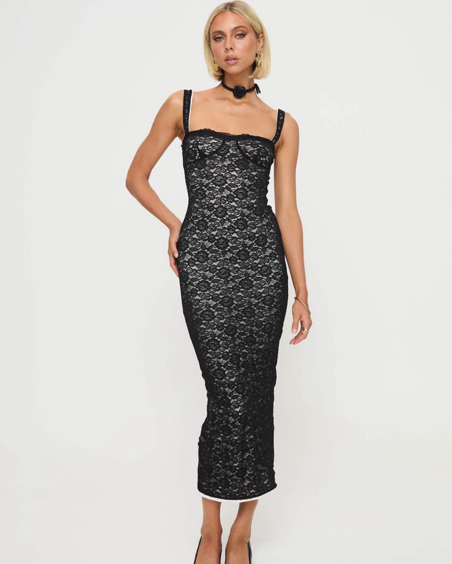 Fire Away Maxi Dress Black by Princess Polly - Pickle