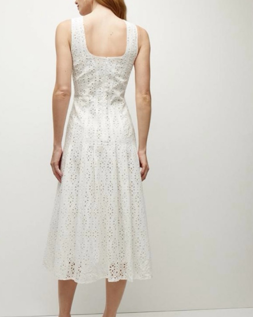 Veronica Beard Jolie Eyelet Midi Dress by Veronica Beard - Pickle