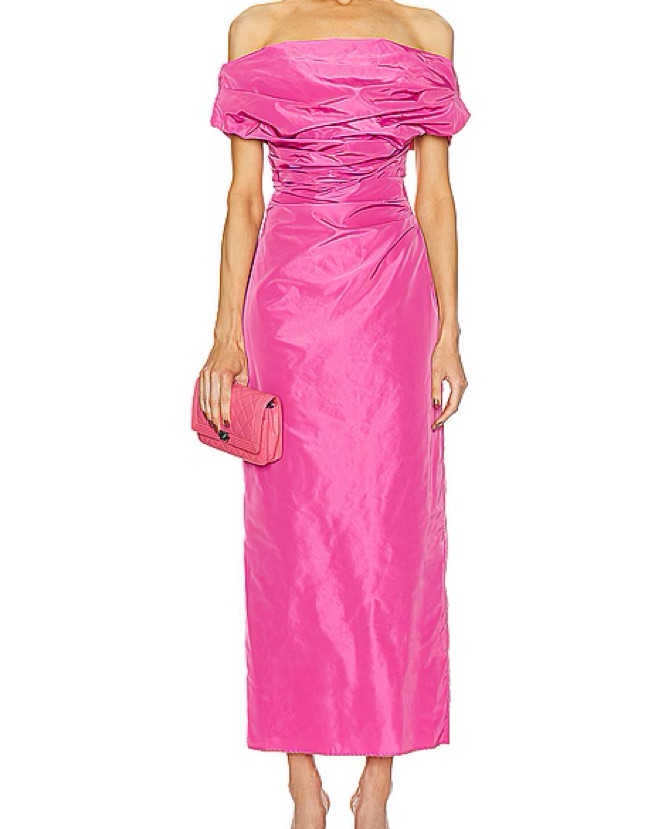 white christmas dresses Joanna Andraos Powder Pink Corset Draped Gown main image 1