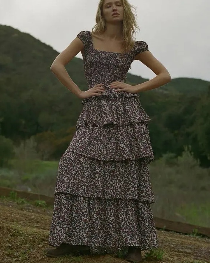 Ciao Lucia Catalina Tiered Dress by Ciao Lucia - Pickle