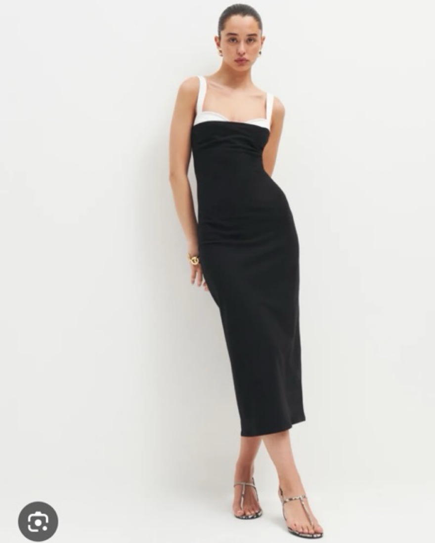 knee length dresses for ladies Reformation // Black & Multi Floral Dress – VSP Consignment main image 0