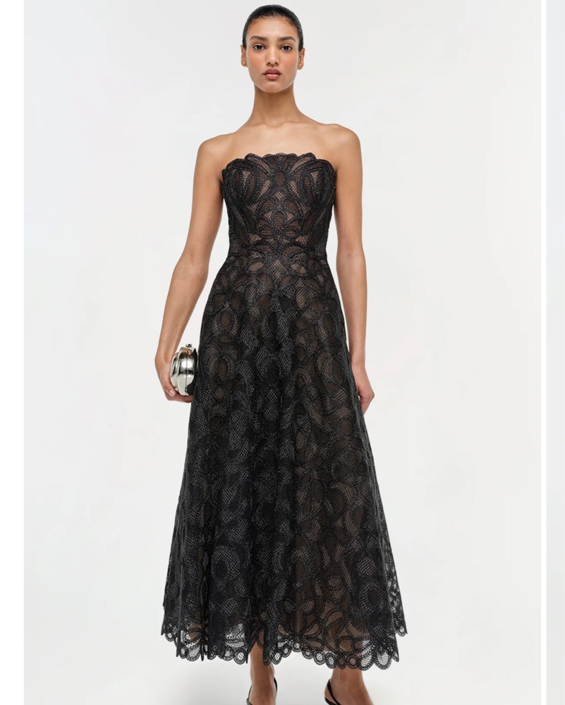 knee length dresses for ladies Simkhai Guipure Lace Belted Midi Dress