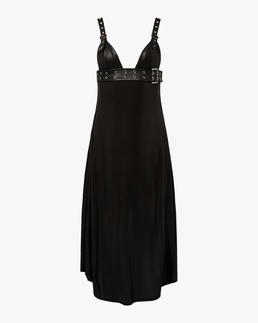 knee length dresses for ladies ribbed cotton midi dress – somewear in between main image 0