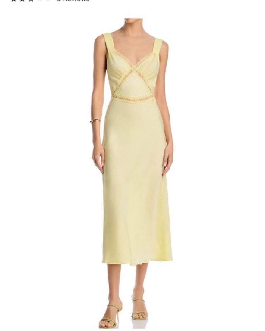 open lace back dress Light Yellow Handspun Cotton Knee Length Slip Dress 34" / Petite (5'1" and below)