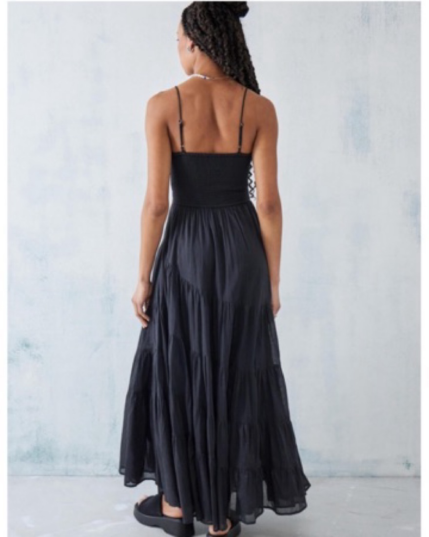 chinese dress ladies Free People Back At It Maxi Dress in Black Combo  CHROME