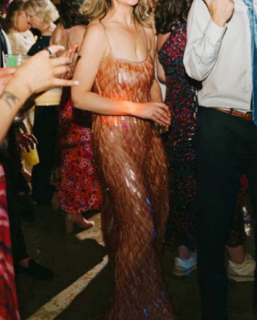 sachin and babi light blue dress Kaia Gerber dazzles in a bridal Mango dress and she makes it look like it  belongs on a catwalk main image 0