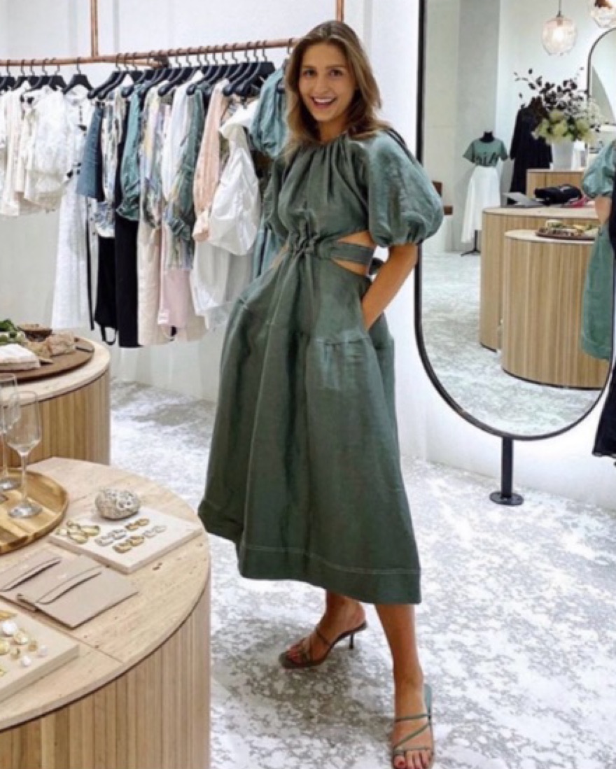 slim fit dress slacks Jasmine Midi Dress-ABSTRACT FERN / 6 main image 0