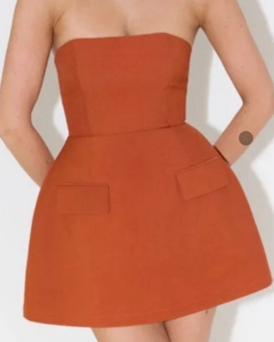 Odd Muse - Rust Strapless Dress by Odd Muse London - Pickle