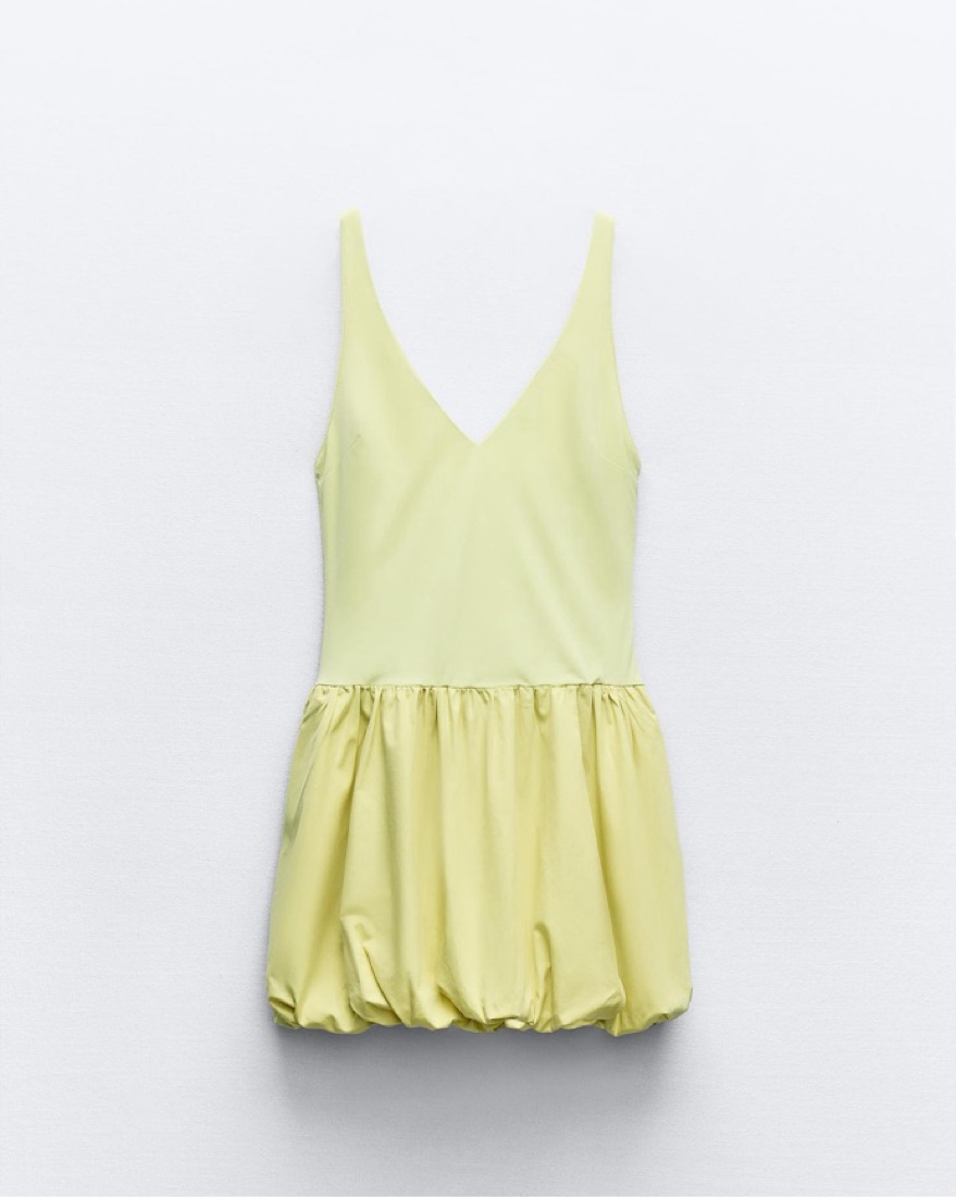 Zara Green Bubble Mini Dress by Zara - Pickle