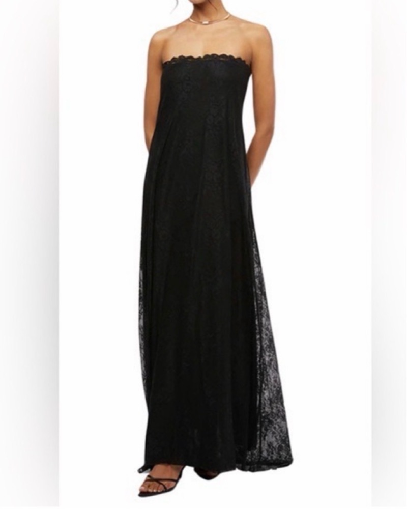 sexy lace maxi dress Sexy Black Lace Long Party Dress with Slit – FancyVestido