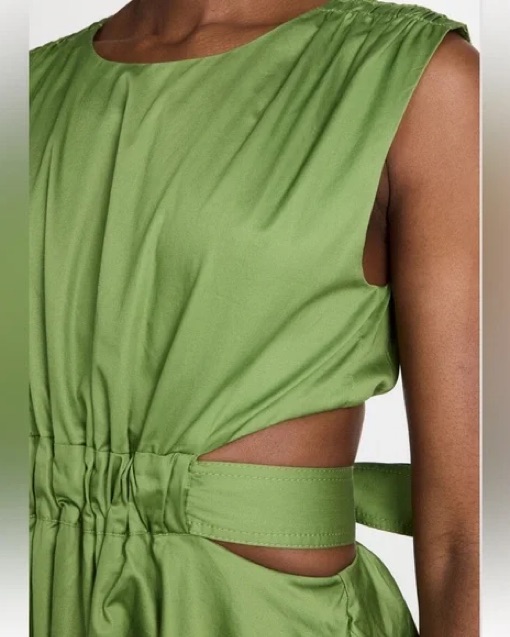 AJE Zorina Tie Midi Dress Green by Aje - Pickle