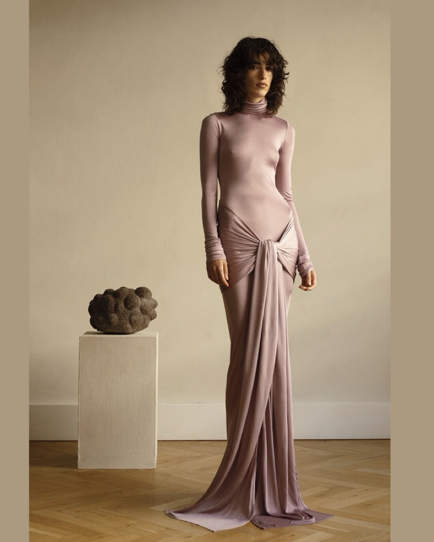 Helsa Slinky Jersey Sarong Maxi Dress - Image 2