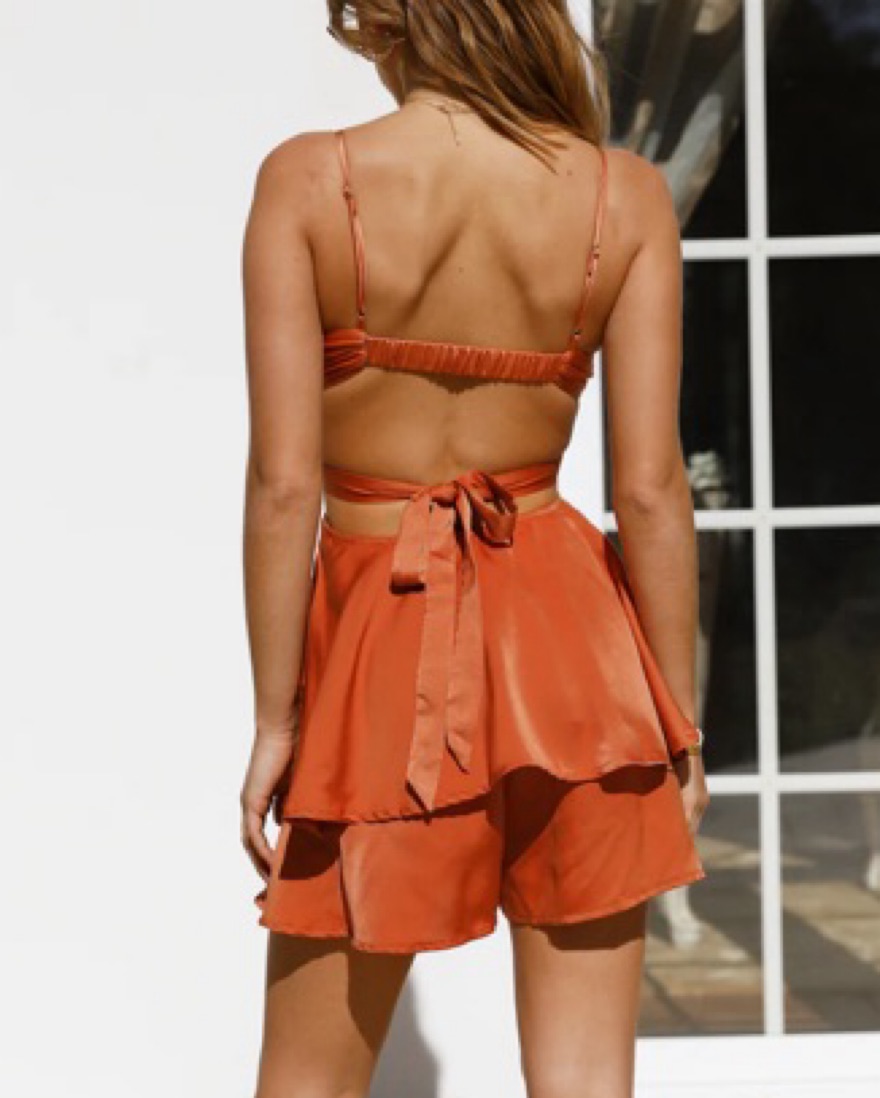 open lace back dress ALICE+OLIVIA Orange Beaded Sleeveless Silk Mini Dress – The Untitled  Boutique main image 0
