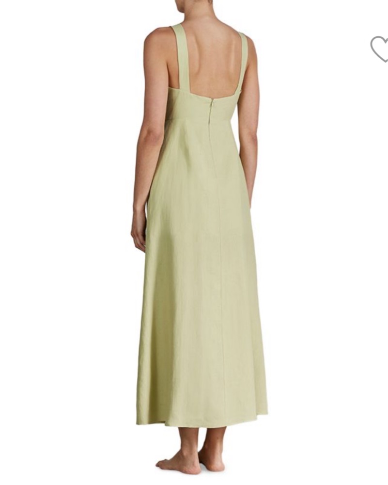 green emerald velvet dress Green Linen Midi Dress – Vintage Belted Summer Shirt Dress – Xiaolizi main image 0
