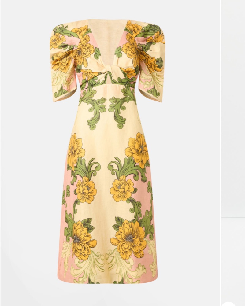 chinese dress ladies Farm Rio Arabesque Scarf Midi Dress in Blue at Nordstrom, Size X-Large main image 1