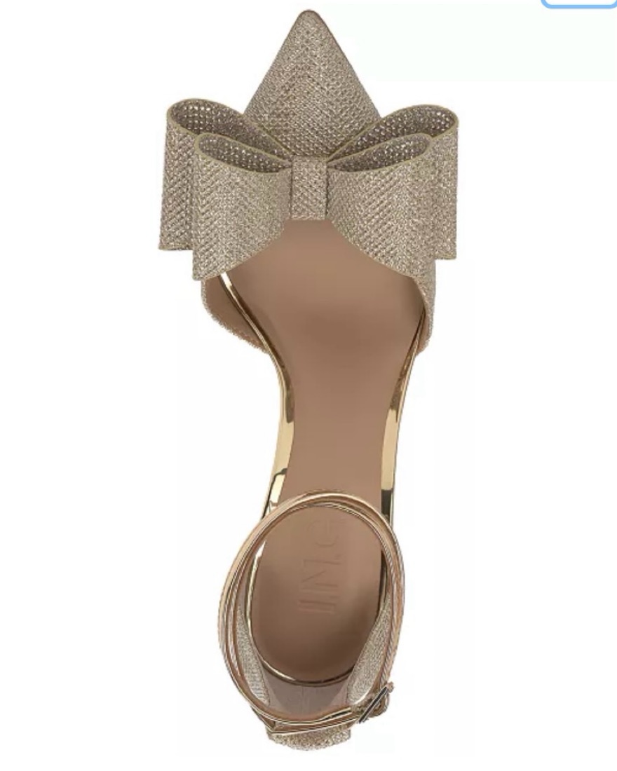 Glamorous Gold Studded Strap Heels - Image 4