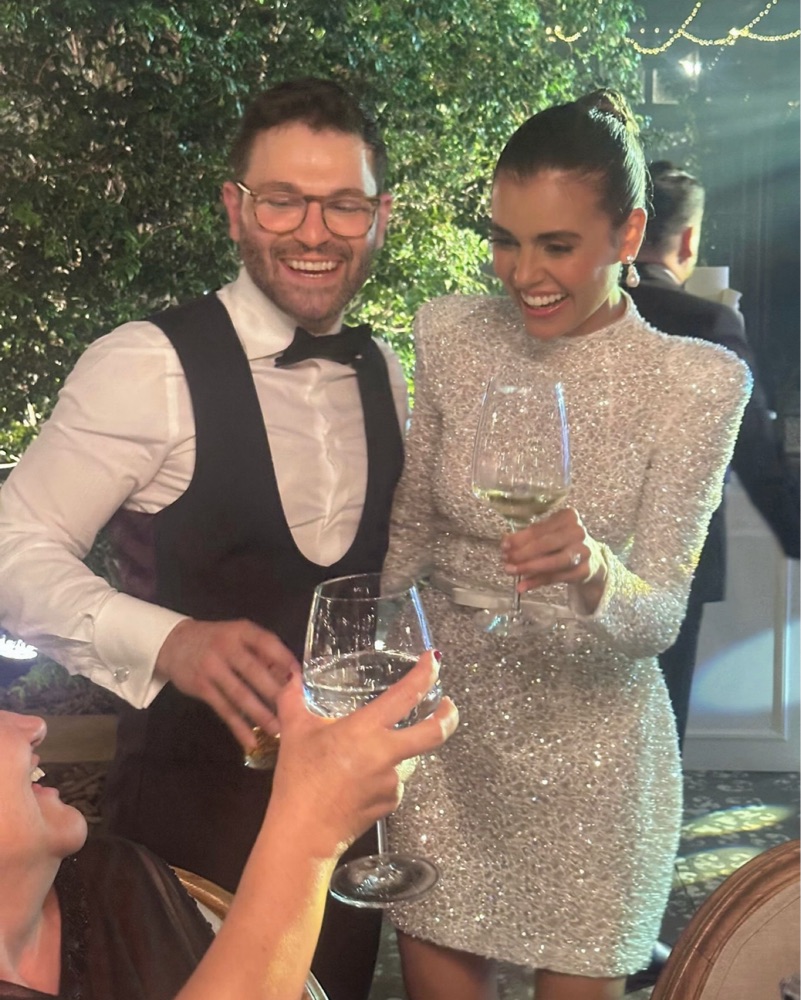 sachin and babi light blue dress Nadine Merabi Beaded Fringe Mini Dress in Gold