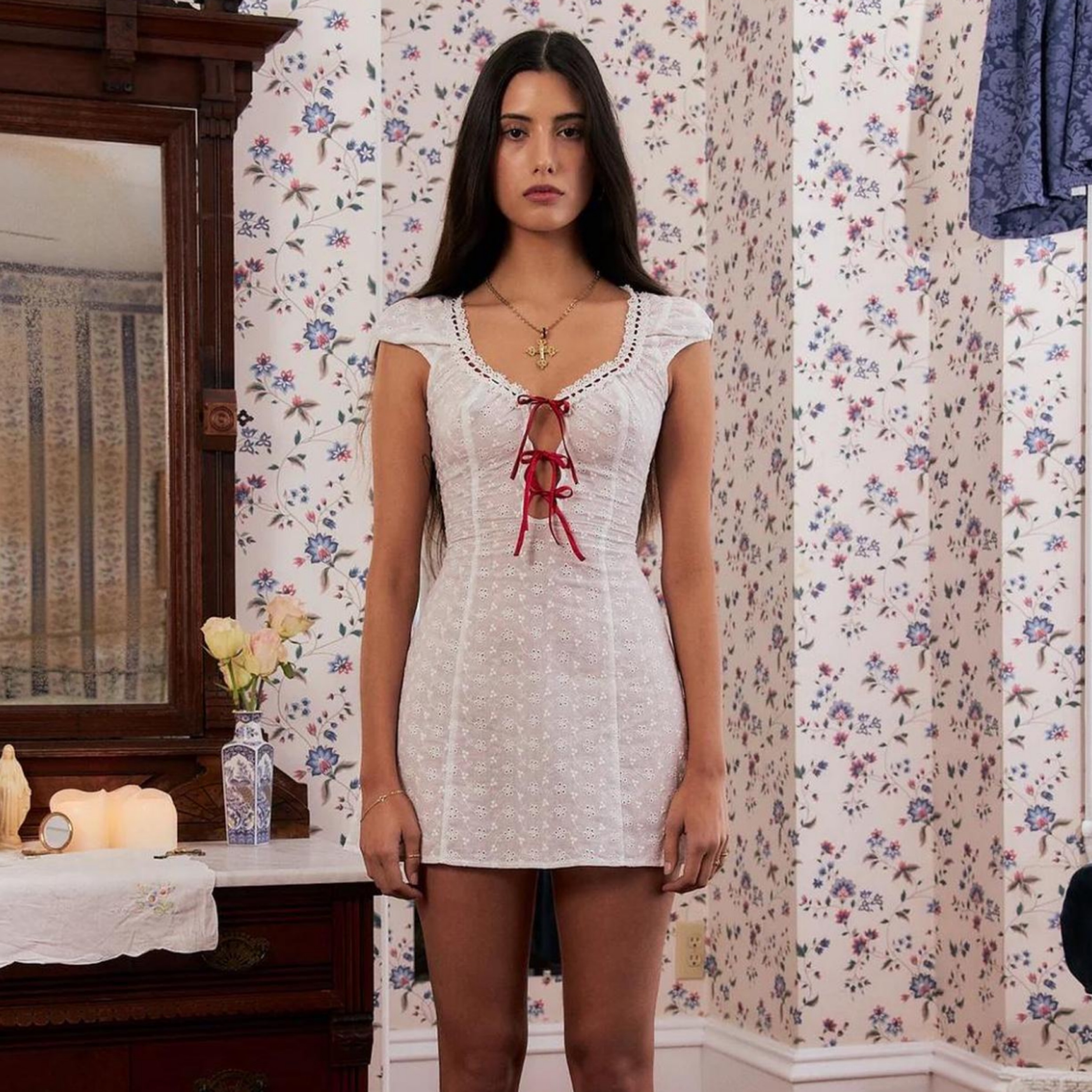 slim fit dress slacks La Piscine Mini Dress Pink – Mirror Palais main image 1