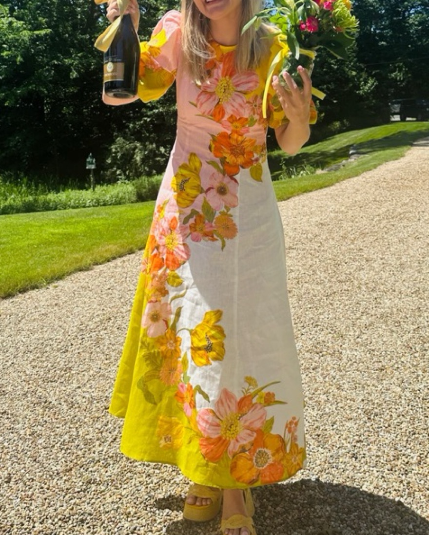 knee length dresses for ladies Ivory & Red Floral Midi Dress - All Dresses