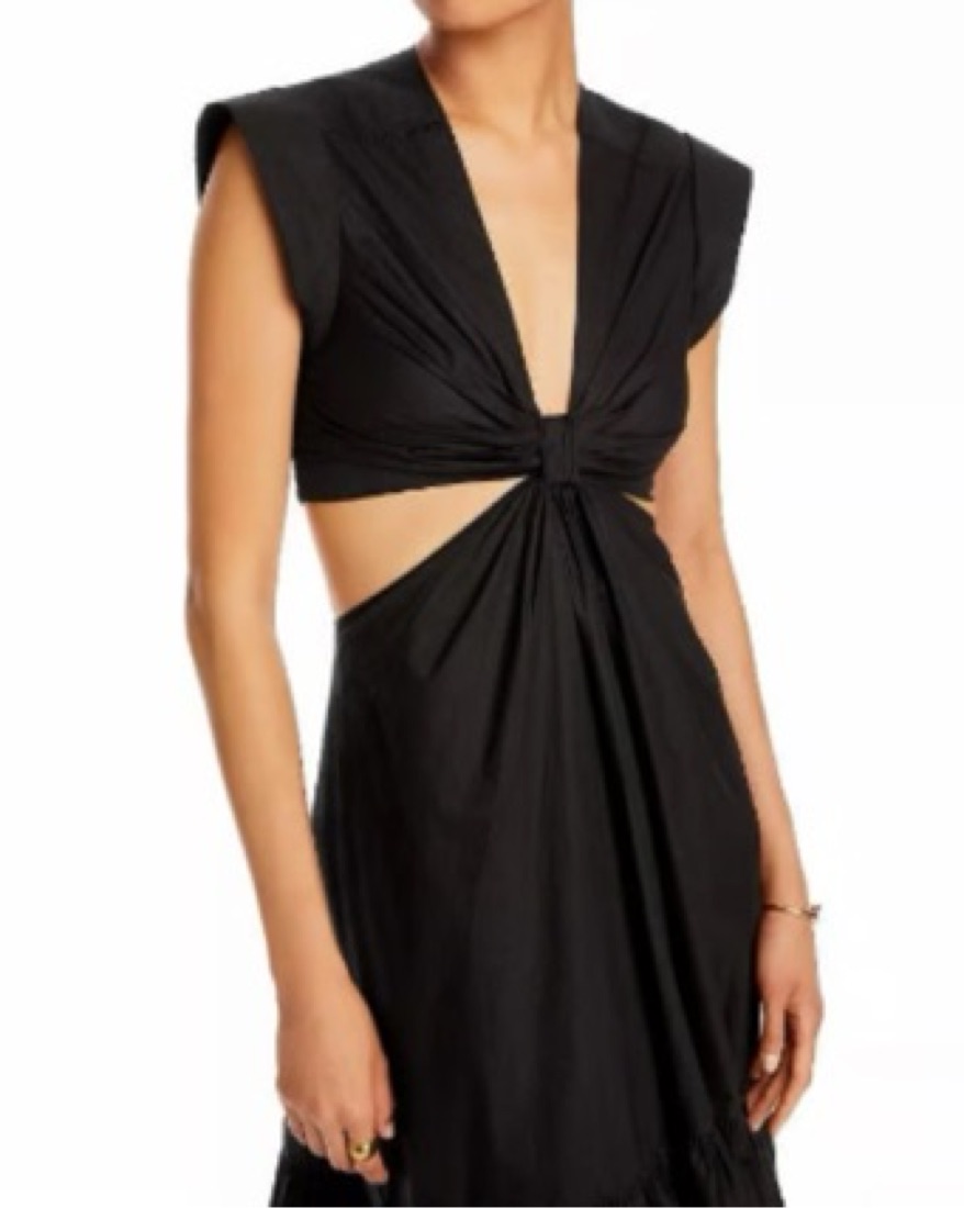 princess polly baby blue dress Jason Wu V-Neck Midi Length Dress - Black Dresses, Clothing - JAS51709
