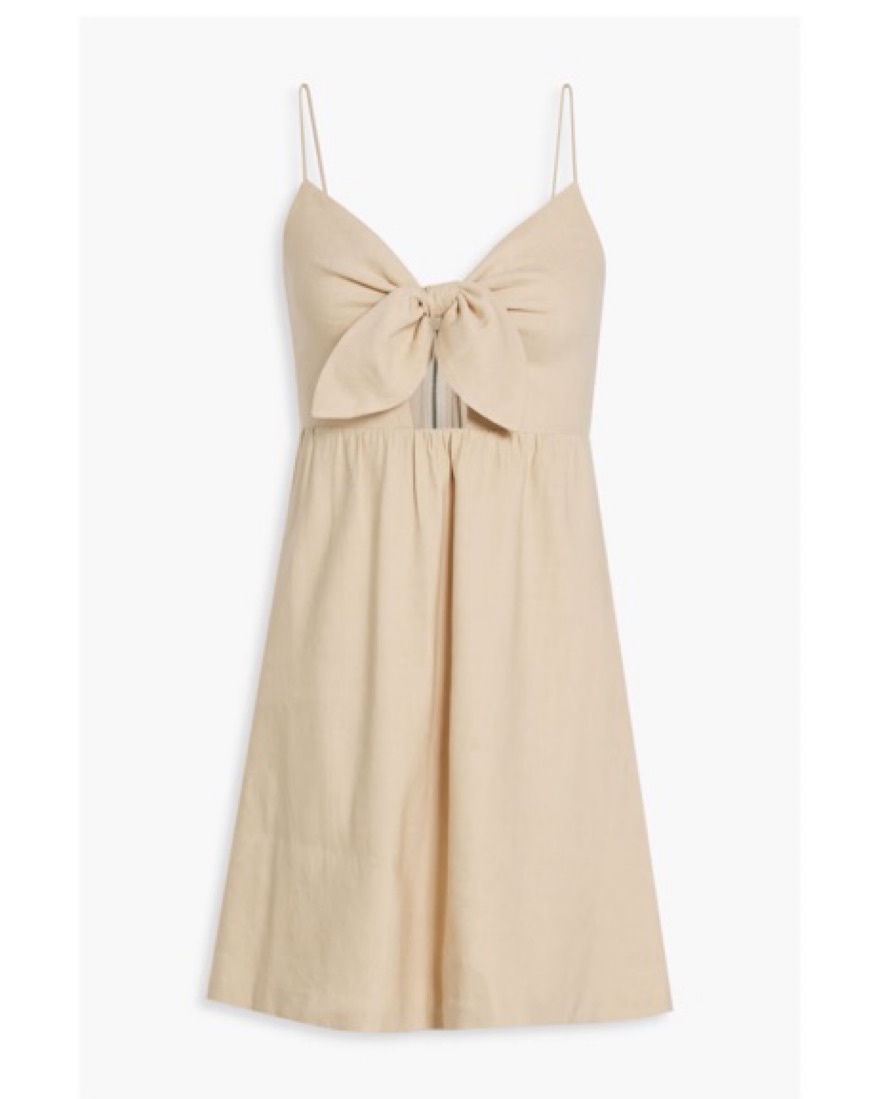 knee length dresses for ladies Rosedale Linen Dress in Navy main image 0