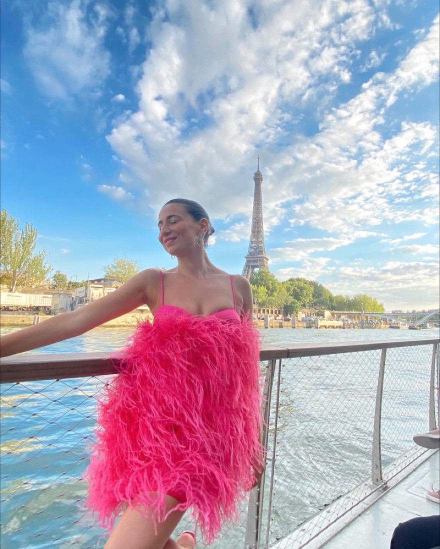 Pink Feather Dress - Image 3