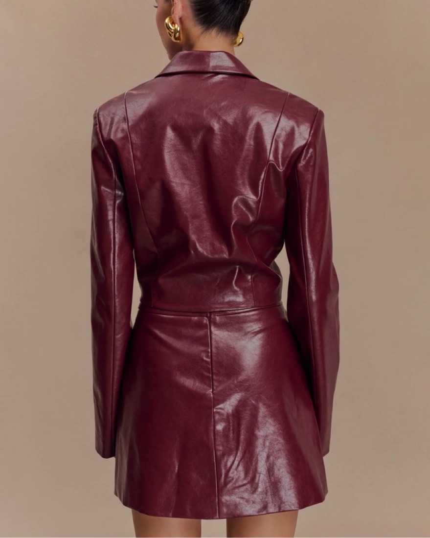Meshki Burgundy Leather Set - Image 4