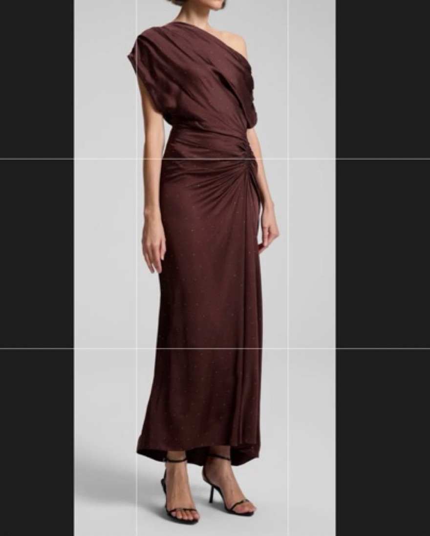 Elegant Brown Draped Maxi Dress by ALC - Pickle