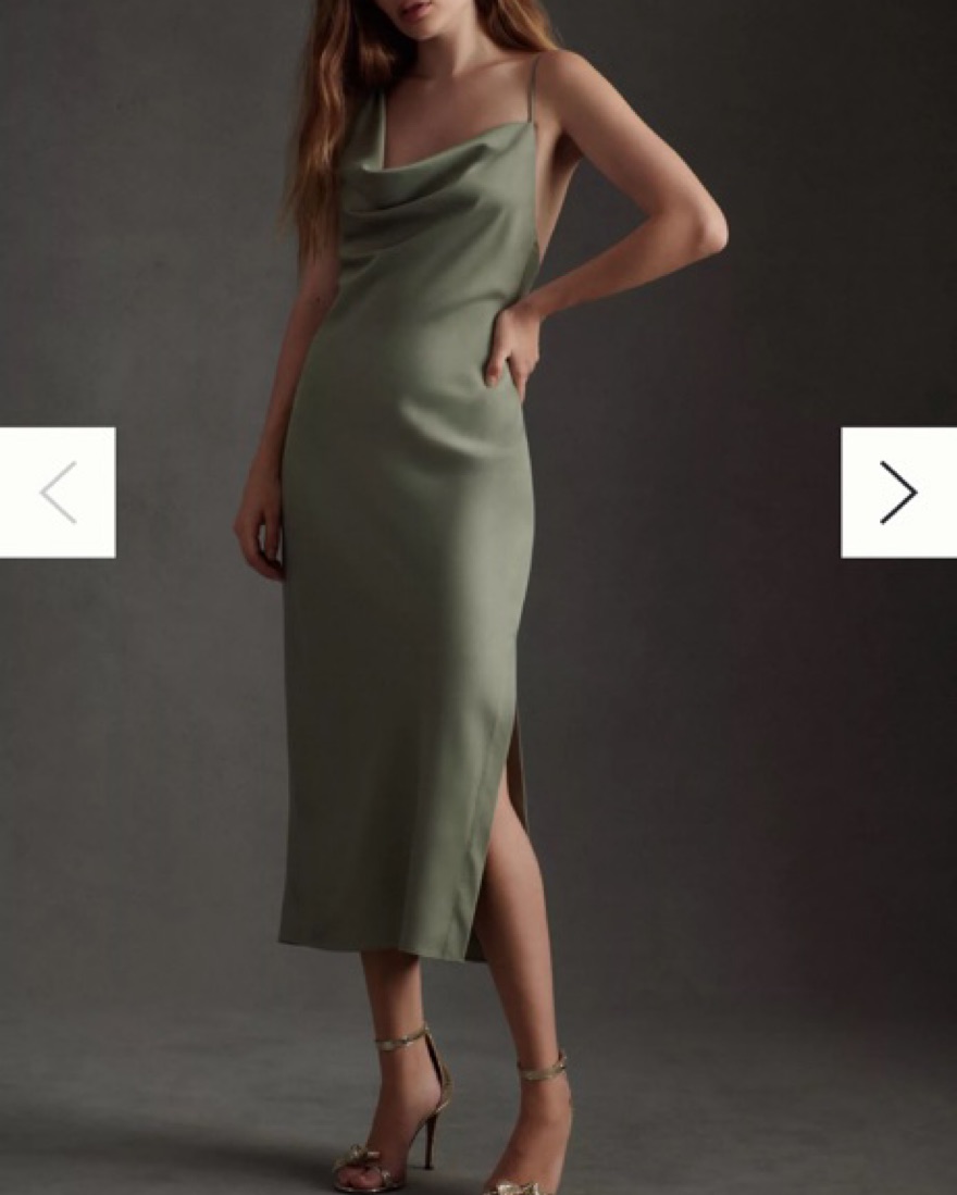 BHLDN August Satin Charmeuse Midi Dress by BHLDN - Pickle