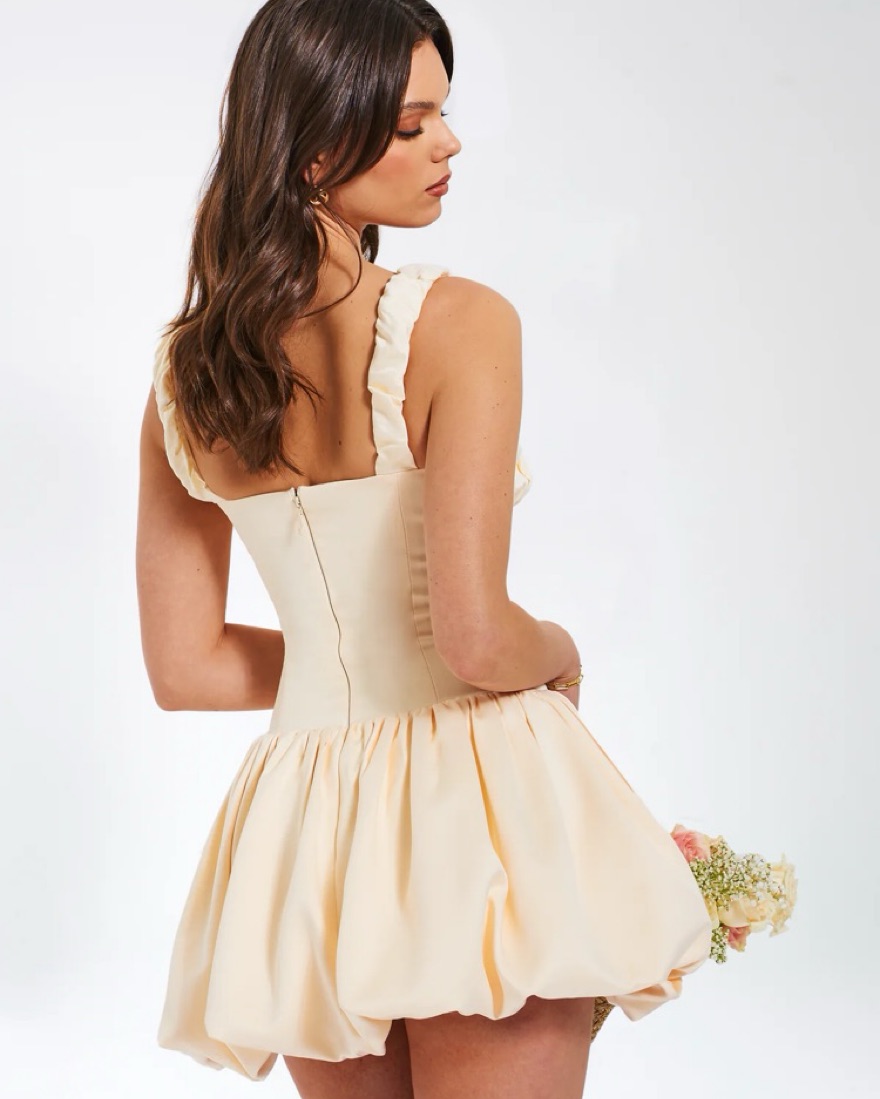 knee length dresses for ladies Princess Polly Glamour Girl Strapless Bubble Hem Minidress in White at Nordstrom, Size 6