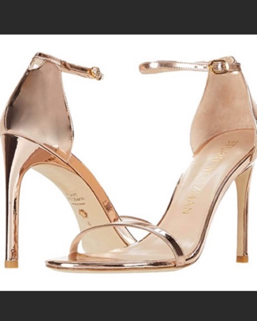 Stuart Weitzman Gold Strappy Sandals - Image 3