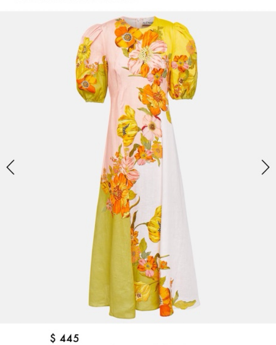 Alemais Silas floral linen midi dress by Alemais - Pickle
