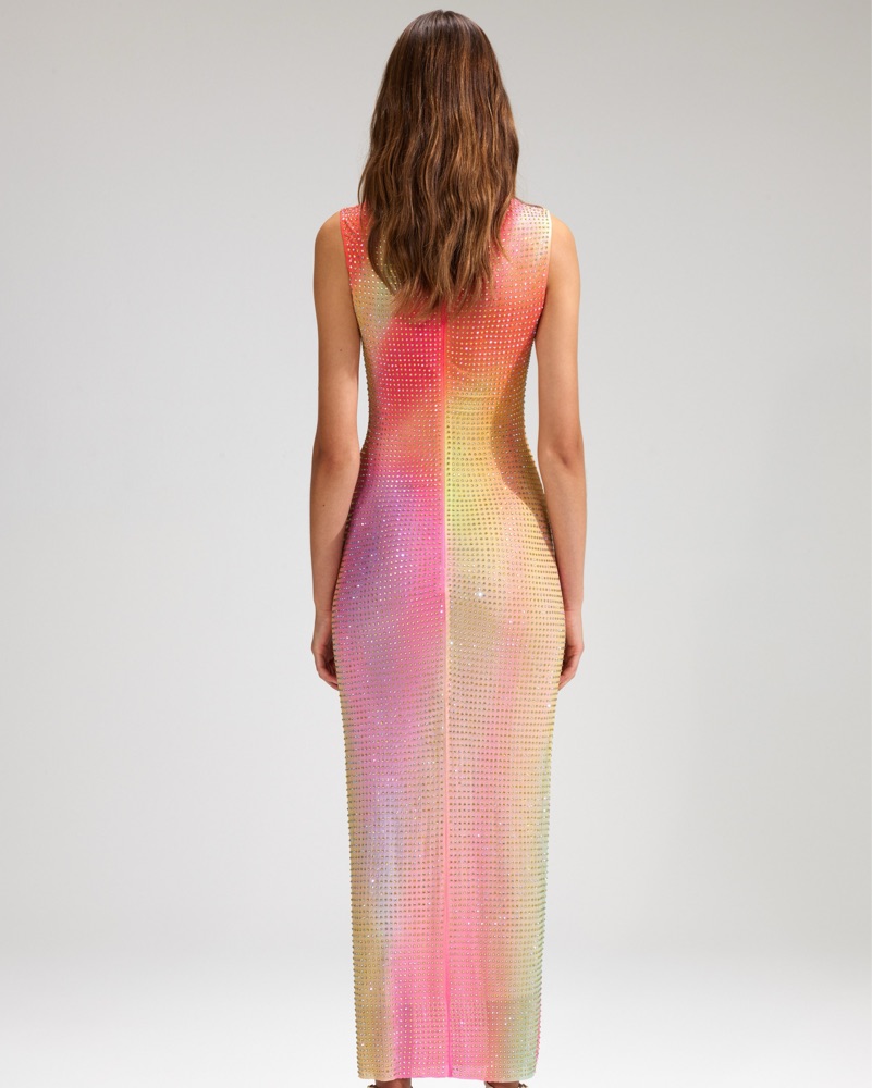 Self-Portrait Rainbow Rhinestone Dress by Self-Portrait - Pickle
