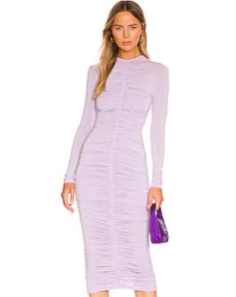 lilac bodycon midi dress Madame Keyhole Detail Lilac Midi Bodycon Dress main image 0