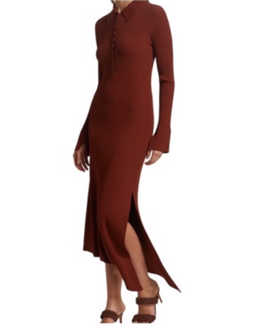 A.L.C. Lance Ribbed Polo Dress by ALC - Pickle