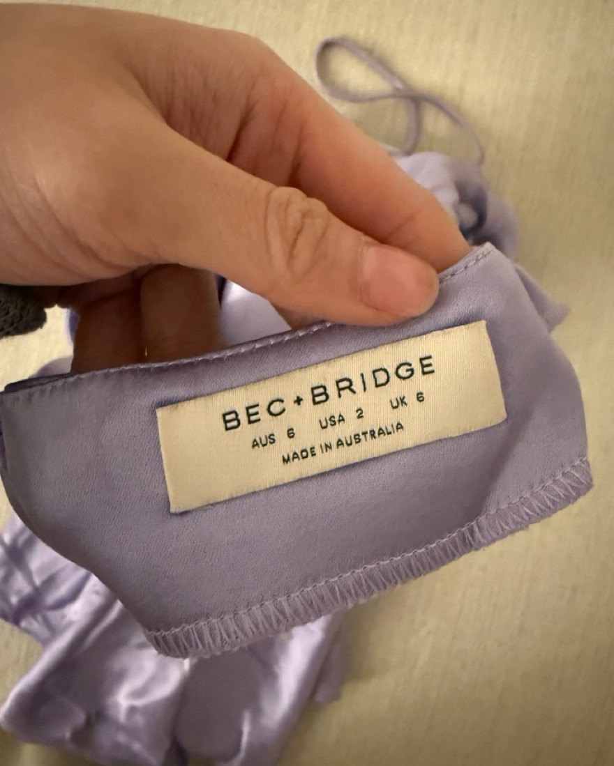 Bec & Bridge Purple Satin Dress - Image 4