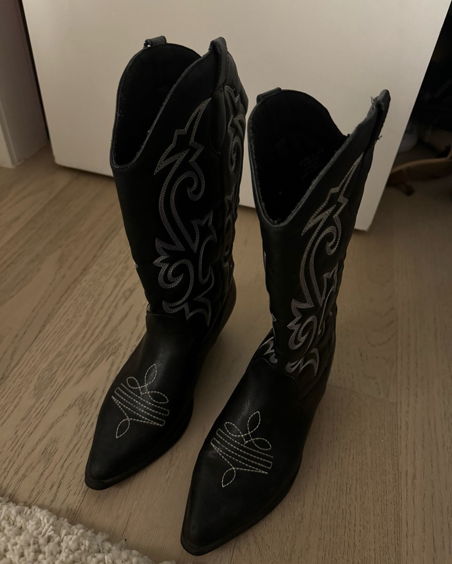 Black Cowboy Boots - Image 1