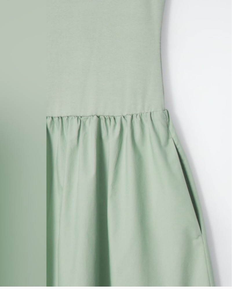 COS Drop Waist Soft Green Maxi Dress by COS - Pickle