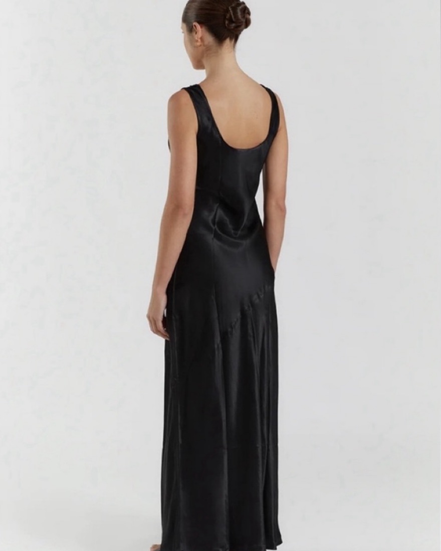 chinese dress ladies The Lea Maxi Dress in Black and Blush – Solace London