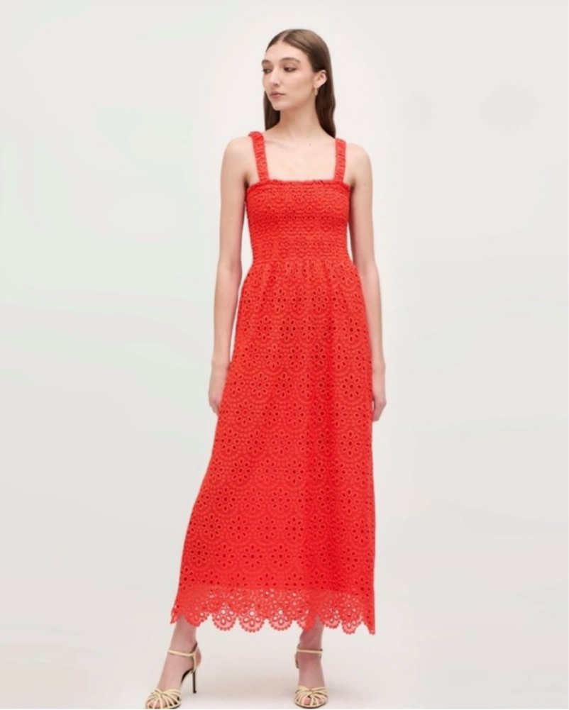 Hill House Scallop Lace Anjuli Nap Dress by Hill House - Pickle