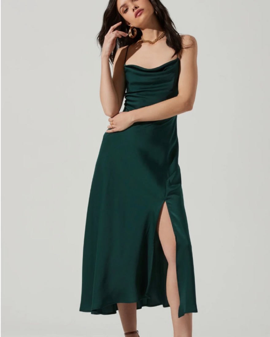 astr the label gaia dress hunter green Gaia Floral Burnout Midi Dress main image 1