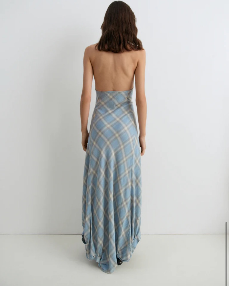 knee length dresses for ladies Pink and Yellow Checkered Halter Maxi Dress for Women – Gimaguas