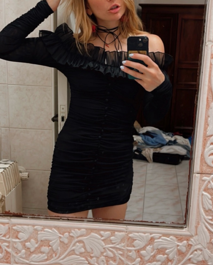 Italian Little Black Party Dress by Italian Brand
