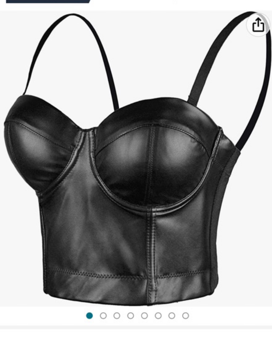 Black Leather Corset Top - Image 1