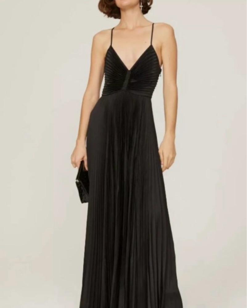 ALC Aries Pleated Cut Out Maxi Dress by ALC - Pickle