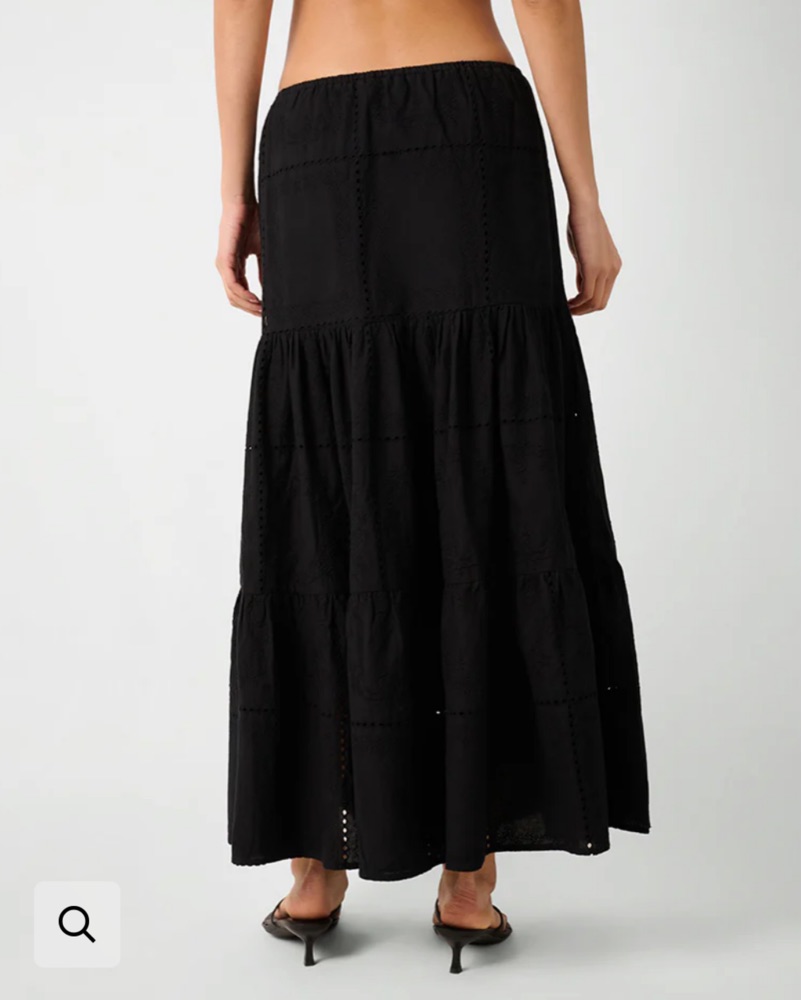 Eyelet Black Maxi Skirt - Image 4