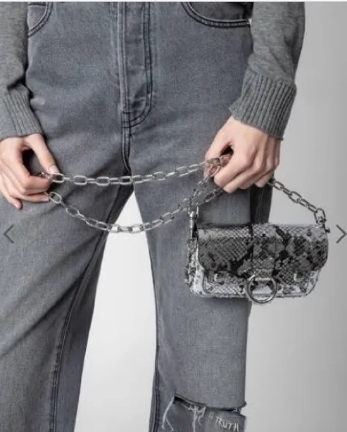 Zadig & Voltaire Silver Snake Bag - Image 2
