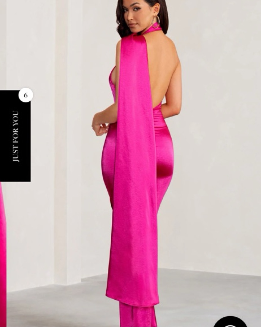 open lace back dress Pia Hot Pink Short-Sleeve Maxi Dress With Cut-Out – Club L London
