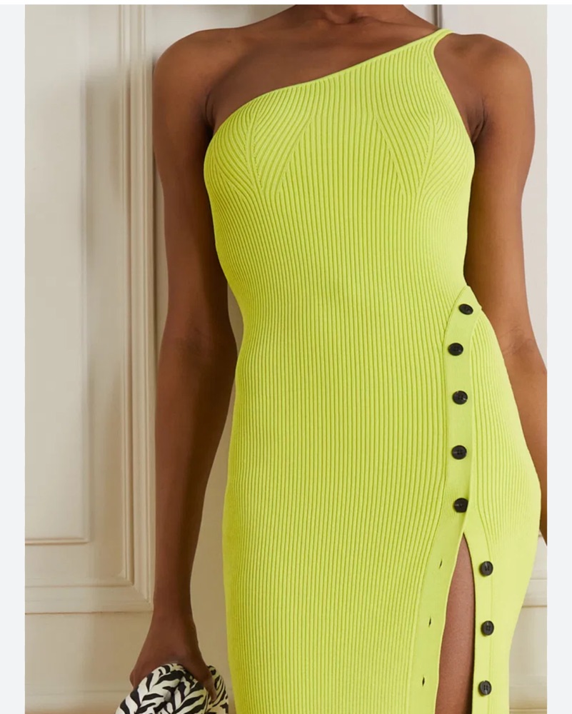 Self Portrait One Shoulder Midi Dress by Self-Portrait - Pickle
